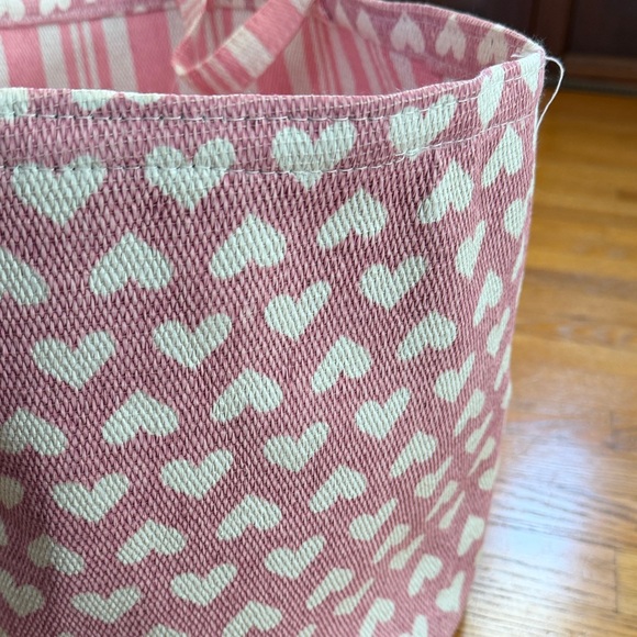 Pink Heart Patterned Storage Basket TM Designs NWT NEW - Picture 8 of 8